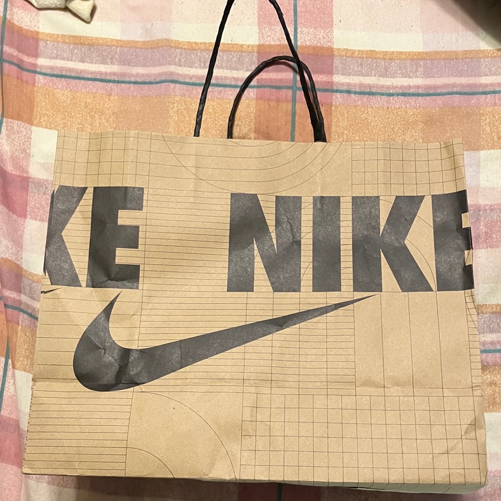 Nike Tan and Black Shopping Bag